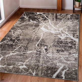 my home Teppich Manrik, rechteckig, Höhe: 9 mm, mit besonders weichem Flor, Kurzflor, modernes Marmor-Design