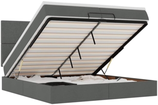 vidaXL Ottoman-Bett mit Matratzen Dunkelgrau 200x200 cm Stoff 3313100