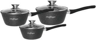 Stielkasserolle Set 6 tlg Ø16-18-20cm Saucenpfanne Pfanne Milchtopf Stieltopf