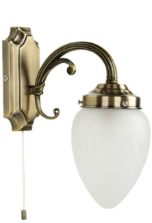 Licht-Erlebnisse Wandleuchte MAHJA, ohne Leuchtmittel, Wandleuchte mit Zugschalter Glas Metall Jugendstil