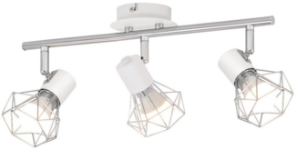 ZMH LED Deckenstrahler 3 Flammig Deckenspots - Weiß/Schwarz Retro Deckenlampe 350°, Einfache Installation, ohne Leuchtmittel, ∅49CM Deckenleuchte für Wohnzimmer Schlafzimmer