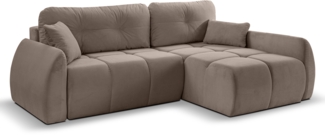 Ecksofa (B/H/T: 255x107x155 cm) in Braun-beige