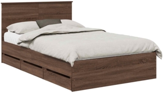 vidaXL Bettrahmen Braun Eichen-Optik 120 x 190 cm Ingenieurs Holz 3408004