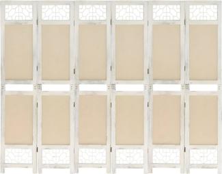 vidaXL 6-tlg. Raumteiler Creme 210x165 cm Stoff 338561