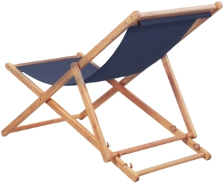 vidaXL Strandstuhl Klappbar Stoff und Massivholz Blau 44000