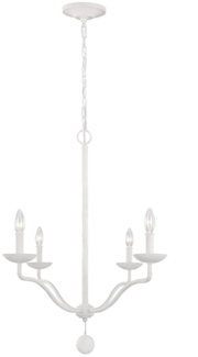 Feiss FE-ANNIE4-PSW Kronleuchter Annie E14 40W Stahl; Gips weiß B:61cm Ø61cm dimmbar höhenverstellbar