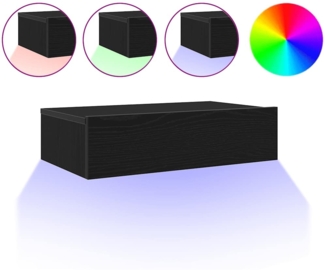 vidaXL TV-Schränke mit LED-Leuchten 2 Stk. Schwarze Eiche 60x35x15,5 cm 862033