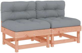 vidaXL Mittelsofas mit Kissen 2 Stk. Massivholz Douglasie 825462