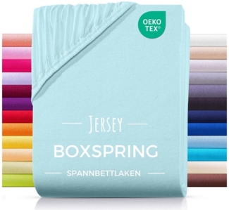 Carpe Sonno Spannbettlaken Boxspringbett Wasserbett Jersey 180x200 180x220 200x200 200x220, Jersey, Gummizug: rundum, (1 Stück), Bettlaken Baumwolle Matratzenbezug hohe Matratzen bis 32cm
