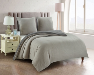 Buymax Bettwäsche Fleece Bettbezug-Set Bettwäsche Uni, Fleece, 2 teilig, 135x200 cm, Bettwäsche kuschelig warm, uni, Wendebettwäsche