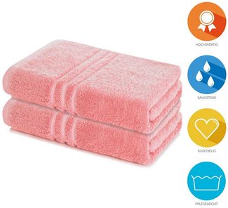 Lavea Badetuch Elena 2er Set Badetücher 100x150 cm, Duschtuch, 500 g/m² Frottier, weich & saugstark, pflegeleicht