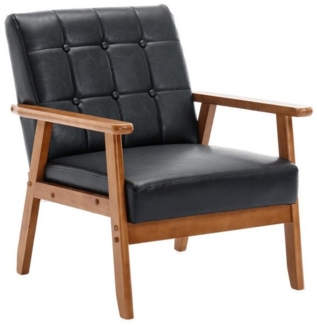 AUKWIK Sessel Mid-Century Modern Sessel mit Armlehnen und Beinen aus Massivholz (1-St), Perfekt Loungesessel für Wohnzimmer, Schlafzimmer oder Büro