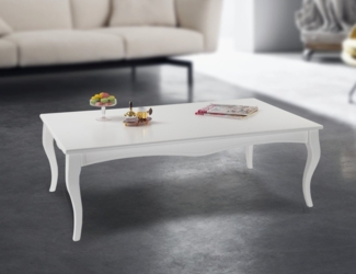 alesvelt Couchtisch LUKENS in edlem Barockstil MDF Hochglanz 80/130 cm, Barockstil