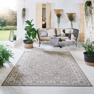 In- und Outdoorteppich Öland - Oriental, Farbe: Braun Beige, Größe: 80x150 cm