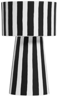 OYOY Blumentopf Toppu Pot, Groß Schwarz Weiß Blumentopf Übertopf Blumenübertopf Dekoschale Vase Keramik gestreift Design