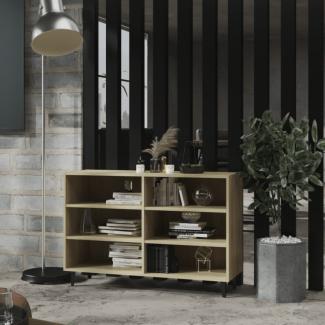 vidaXL Sideboard Sonoma-Eiche 103,5 x 35 x 70 cm Spanplatte, Füße schwarz