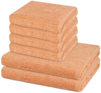 Ross Premium 6 tlg. Frottier-Set - 4 X Handtuch (50 X 100cm), 2 X Duschtuch (70 X 140cm) - 500 - Caramel