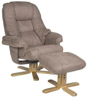 Relaxsessel >Bordeaux< (2-teilig) inkl. Hocker, braun, Mikrofaser - 86x94x96cm (BxHxT)