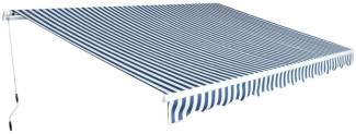 vidaXL Gelenkarmmarkise 450 cm Blau/Weiß 275565
