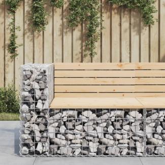 vidaXL Gartenbank aus Gabionen 92x71x65,5 cm Massivholz Kiefer 834380