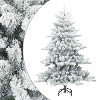 vidaXL Künstlicher Scharnier-Weihnachtsbaum schneebedeckt Weiß 150 cm 42019327