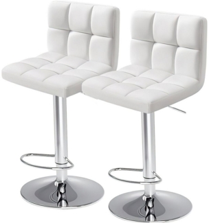 Refined Living Barhocker Höhenverstellbarer Barhocker 2er-Set Gepolsterte 360° drehbarer (Barhocker Mit Rückenlehne und Fußhocker PU-Leder Ergonomischem Design, 2 St, Stühle für Stehpulte Höhenverstellbereich: 61.5 cm - 82.6 cm), Flexibler Küchenstühle...