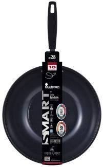 Wok Pfanne Masterpro SMART MP Schwarz/Silberfarben Geschmiedetes Aluminium Ø 28 cm