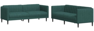 vidaXL 2-tlg. Sofagarnitur Dunkelgrün Stoff 3209242