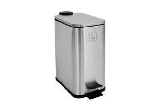 SVITA Mülleimer ST5, Treteimer, Softclose-Funktion, 5L, Edelstahl, Silber