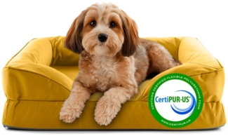 Lumaland Hundebett In-& Outdoor S 70 x 60 x 18 cm senfgelb vakuumiert