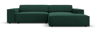 Micadoni Ecksofa Jodie 3-Sitzer Strukturierter Stoff Grün Rechts
