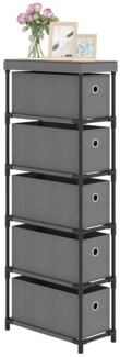 COSTWAY Kommode, Nischenschrank schmal mit 5 Stoffschubladen, 40x19x100cm