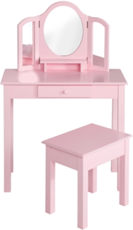 roba Schmink- & Frisiertisch - Schminkspiegel & Hocker - Rosa