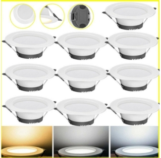 LETGOSPT LED Einbauleuchte 10x LED Einbaustrahler, 5W LED Platinen, Einbau-Spots Bad ultra-flach, Neutralweiß, 230V Flach,Einbauspot 68-80mm,Deckenspots 35mm,für Küche Büro