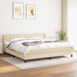 Boxspringbett mit Matratze Stoff Creme 200 x 200 cm, Härtegrad: H2 [3130062]