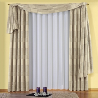 Wirth Gardine Vanessa, Faltenband (1 St), halbtransparent, Voile, Store