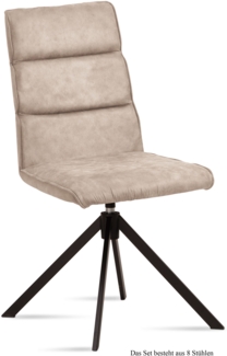 Esszimmerstuhl drehbar (8er-Set) Deedea 47 x 92 x 60 Schwarz/Natur