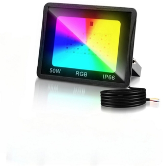 Clanmacy LED Flutlichtstrahler RGB LED Strahler LED Flutlichtstrahler Außenstrahler 1X50W