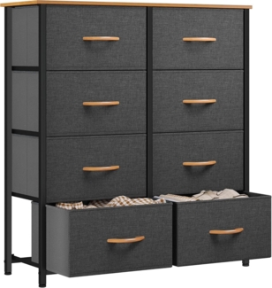YITAHOME Kommode Industrial Stil Aufbewahrungsschrank 8 Schubladen Dunkelgrau