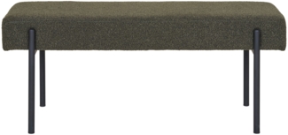 Bank, Bouclé, dunkelgrün, schwarze Beine, 100 x 36 x 42,5 cm, HN1241