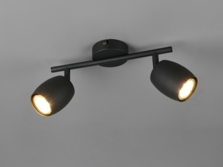 LED Deckenstrahler 2-flammig aus Metall Schwarz, Breite 27,5cm