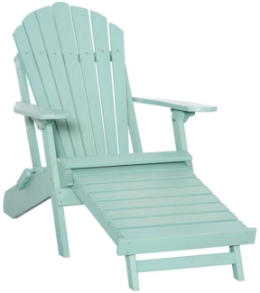 Outsunny Gartenstuhl Adirondack-Gartenstuhl mit Fußstütze klappbar Outdoor (Gartenmöbel, 1 St), Kiefernholz Grün 78 x 140 x 94 cm