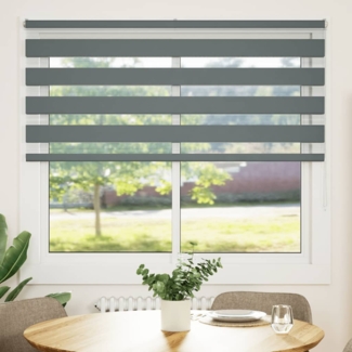 vidaXL Zebrarollo Dunkelgrau 155x100 cm Stoffbreite 150,9 cm Polyester 4014116