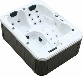 XXL Luxus-SPA LED-Whirlpool-Set, 210 x 160 cm, mit Farblicht, Outdoor-Indoor-Pool, für 3 Personen