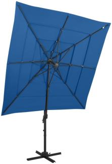 vidaXL Sonnenschirm mit Aluminium-Mast 4-lagig Azurblau 250x250 cm 313827