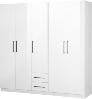 INOSIGN Kleiderschrank Sylt Schlafzimmerschrank Garderobe Schrank Bestseller hochglanz Drehtürenschrank mit perfekter Innenausstattung, Breite 200cm