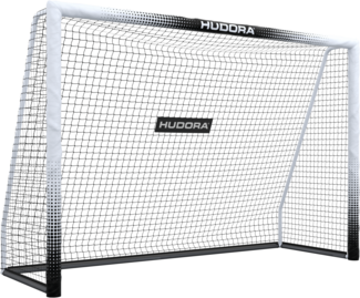 Hudora 'Pro Tect 240 Advanced' Fußballtor, Stahlrohrrahmen mit EPE-Schaumstoff ummantelt, Weiß / Schwarz, 240x160 cm