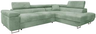 Ecksofa Torezio Premium mit Einstellbare Kopfstützen, Bettkasten und Schlaffunktion (Farbe: Sorriso 08, Seite: Rechts)