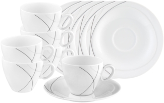 Seltmann Weiden Trio Highline Kaffeetassen mit Untertassen 230 ml 6er Set - DS