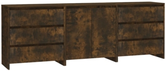vidaXL 3-tlg. Sideboard Räuchereiche Holzwerkstoff [3098070]